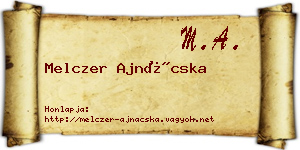 Melczer Ajnácska névjegykártya